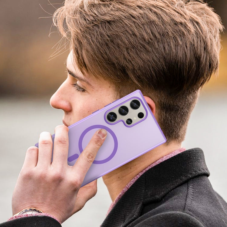 For Samsung Galaxy S24 Ultra 5G MagSafe Frosted Translucent TPU + PC Full Coverage Phone Case(Dark Purple) - HoMEdemic™ 
