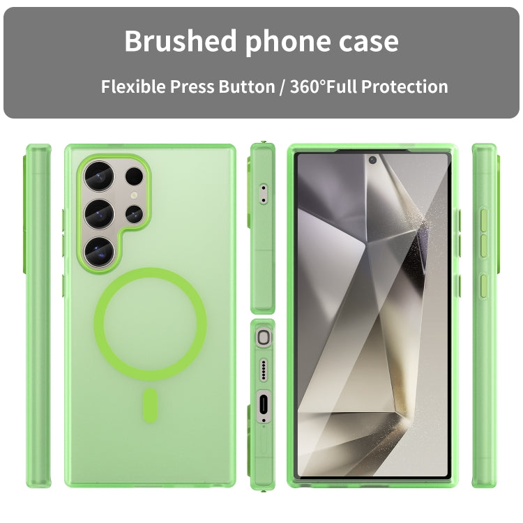 For Samsung Galaxy S24 Ultra 5G MagSafe Frosted Translucent TPU + PC Full Coverage Phone Case(Green) - HoMEdemic™ 