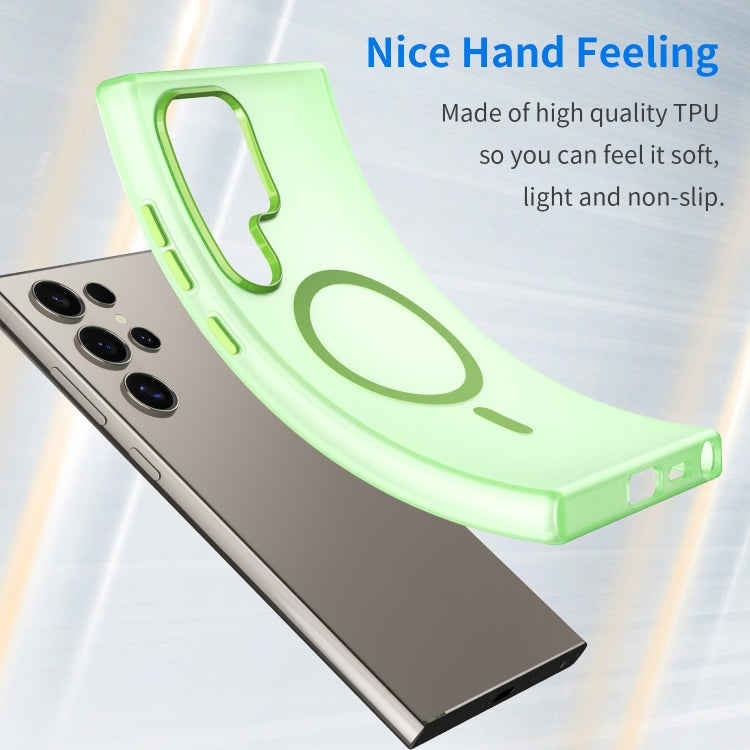 For Samsung Galaxy S24 Ultra 5G MagSafe Frosted Translucent TPU + PC Full Coverage Phone Case(Green) - HoMEdemic™ 