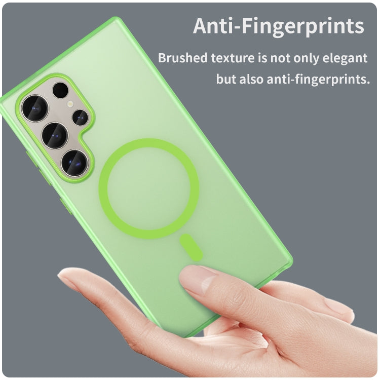 For Samsung Galaxy S24 Ultra 5G MagSafe Frosted Translucent TPU + PC Full Coverage Phone Case(Green) - HoMEdemic™ 