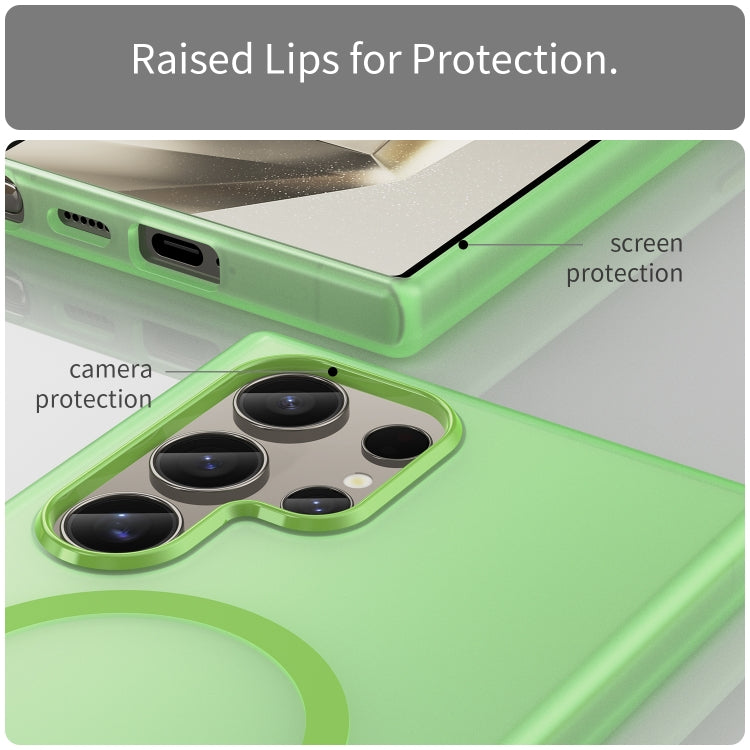 For Samsung Galaxy S24 Ultra 5G MagSafe Frosted Translucent TPU + PC Full Coverage Phone Case(Green) - HoMEdemic™ 