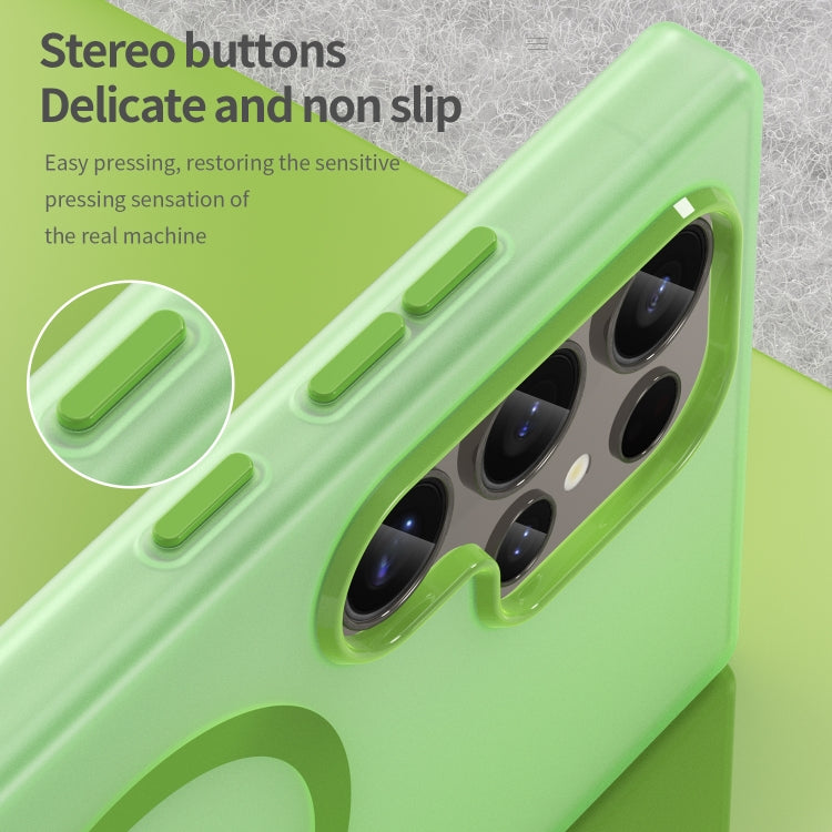 For Samsung Galaxy S24 Ultra 5G MagSafe Frosted Translucent TPU + PC Full Coverage Phone Case(Green) - HoMEdemic™ 