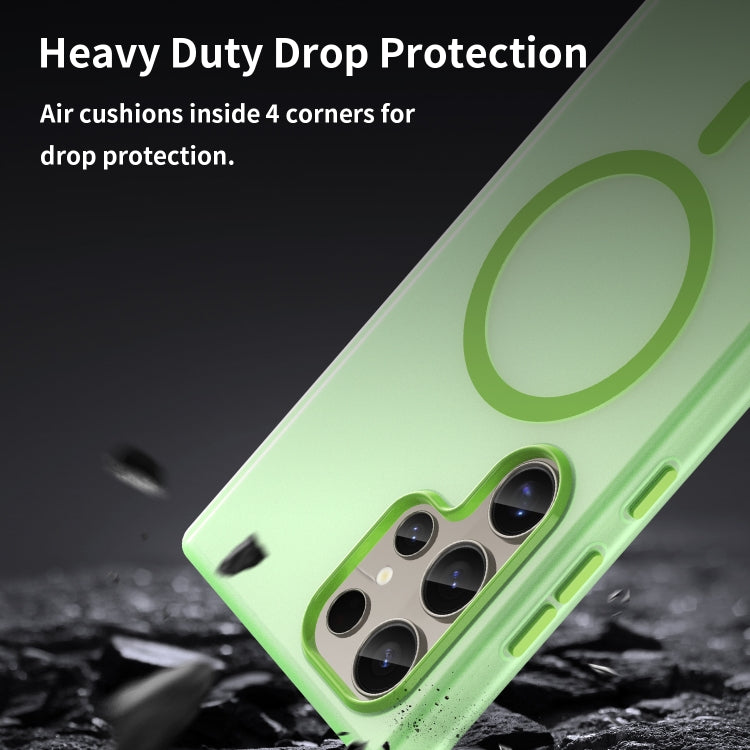 For Samsung Galaxy S24 Ultra 5G MagSafe Frosted Translucent TPU + PC Full Coverage Phone Case(Green) - HoMEdemic™ 
