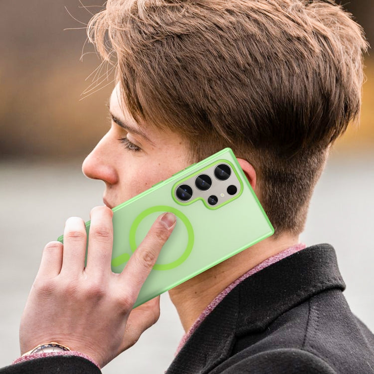 For Samsung Galaxy S24 Ultra 5G MagSafe Frosted Translucent TPU + PC Full Coverage Phone Case(Green) - HoMEdemic™ 