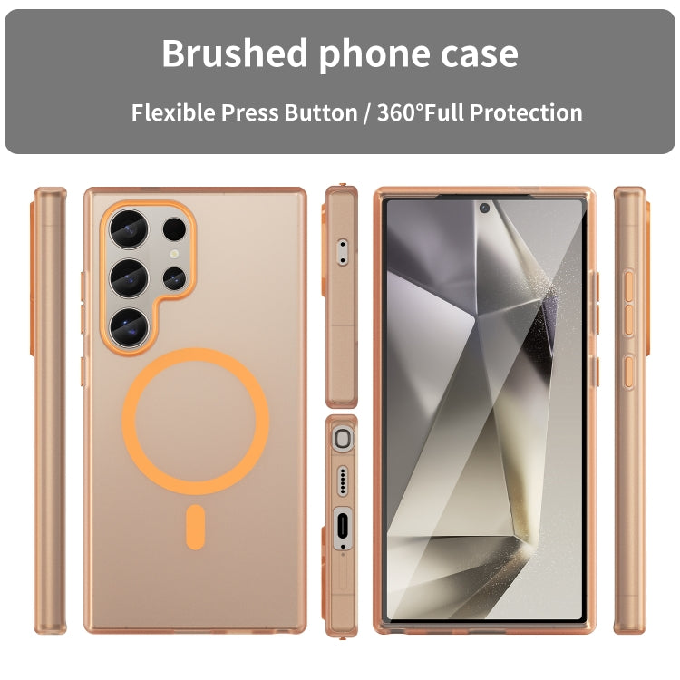 For Samsung Galaxy S24 Ultra 5G MagSafe Frosted Translucent TPU + PC Full Coverage Phone Case(Orange) - HoMEdemic™ 