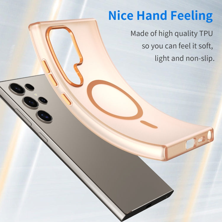 For Samsung Galaxy S24 Ultra 5G MagSafe Frosted Translucent TPU + PC Full Coverage Phone Case(Orange) - HoMEdemic™ 