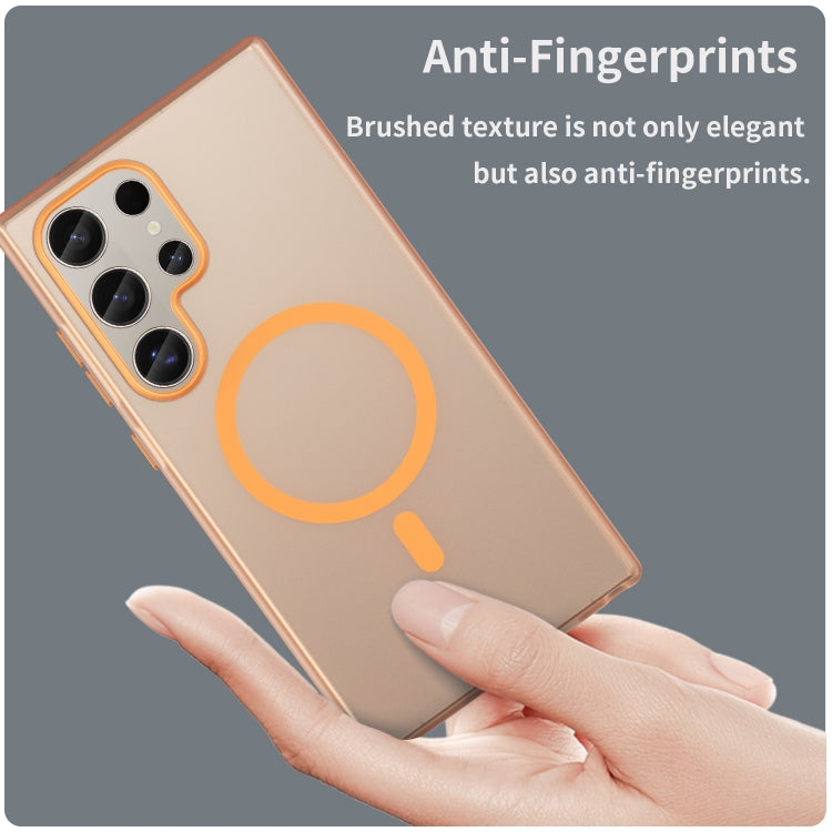 For Samsung Galaxy S24 Ultra 5G MagSafe Frosted Translucent TPU + PC Full Coverage Phone Case(Orange) - HoMEdemic™ 