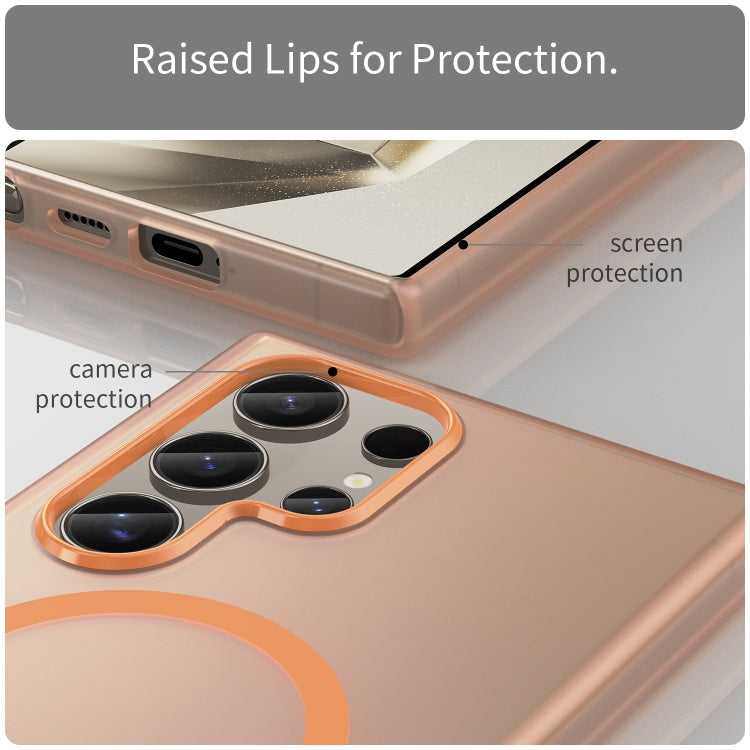 For Samsung Galaxy S24 Ultra 5G MagSafe Frosted Translucent TPU + PC Full Coverage Phone Case(Orange) - HoMEdemic™ 