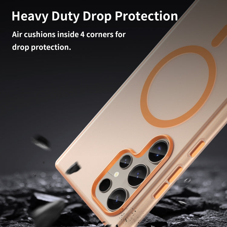 For Samsung Galaxy S24 Ultra 5G MagSafe Frosted Translucent TPU + PC Full Coverage Phone Case(Orange) - HoMEdemic™ 