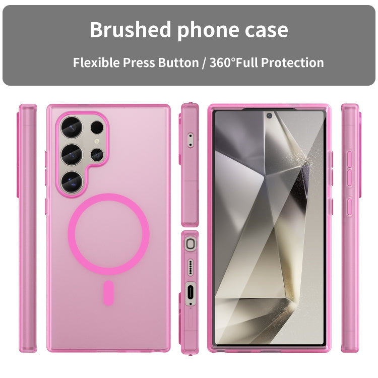 For Samsung Galaxy S24 Ultra 5G MagSafe Frosted Translucent TPU + PC Full Coverage Phone Case(Pink) - HoMEdemic™ 