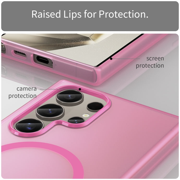For Samsung Galaxy S24 Ultra 5G MagSafe Frosted Translucent TPU + PC Full Coverage Phone Case(Pink) - HoMEdemic™ 