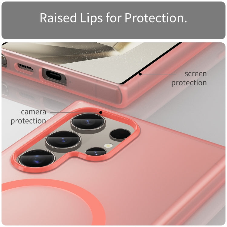 For Samsung Galaxy S24 Ultra 5G MagSafe Frosted Translucent TPU + PC Full Coverage Phone Case(Red) - HoMEdemic™ 