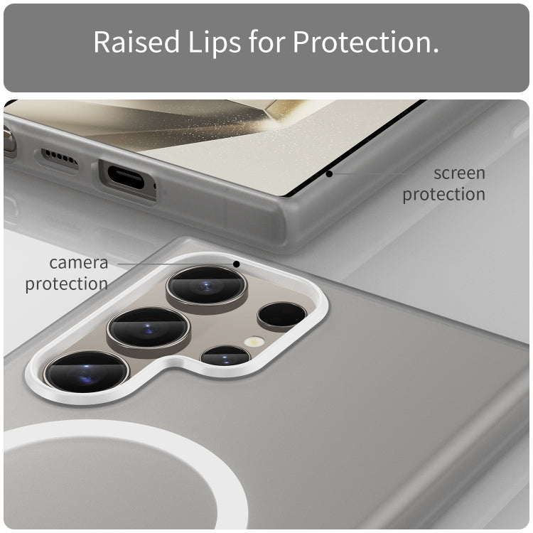 For Samsung Galaxy S24 Ultra 5G MagSafe Frosted Translucent TPU + PC Full Coverage Phone Case(White) - HoMEdemic™ 
