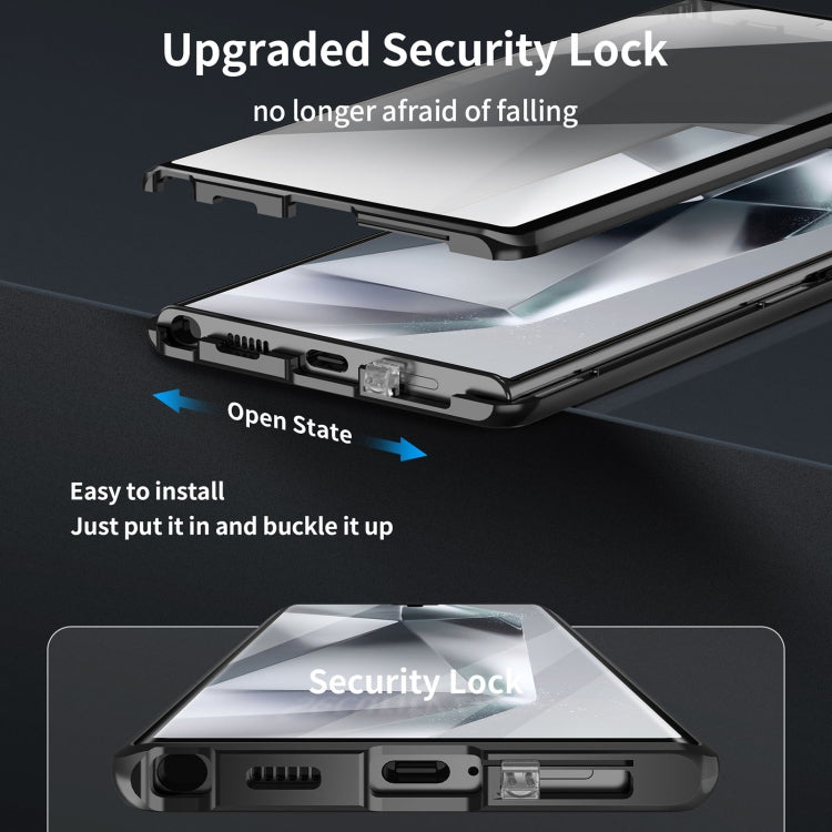 For Samsung Galaxy S24 Ultra 5G MagSafe Magnetic HD Frosted Tempered Glass Holder Phone Case(Black) - HoMEdemic™ 