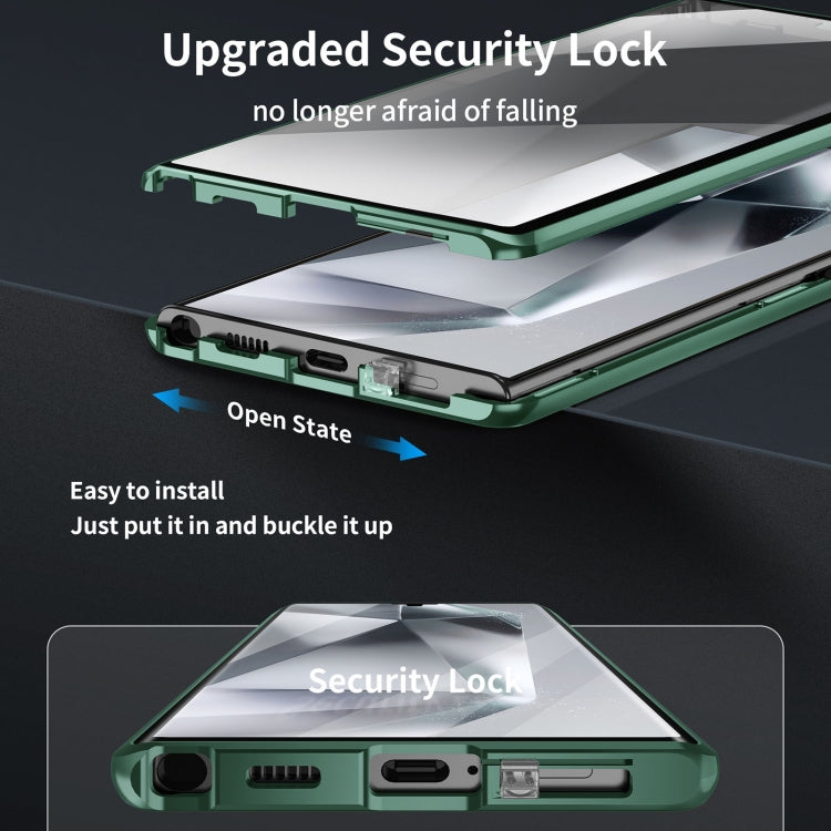 For Samsung Galaxy S24 Ultra 5G MagSafe Magnetic HD Frosted Tempered Glass Holder Phone Case(Green) - HoMEdemic™ 