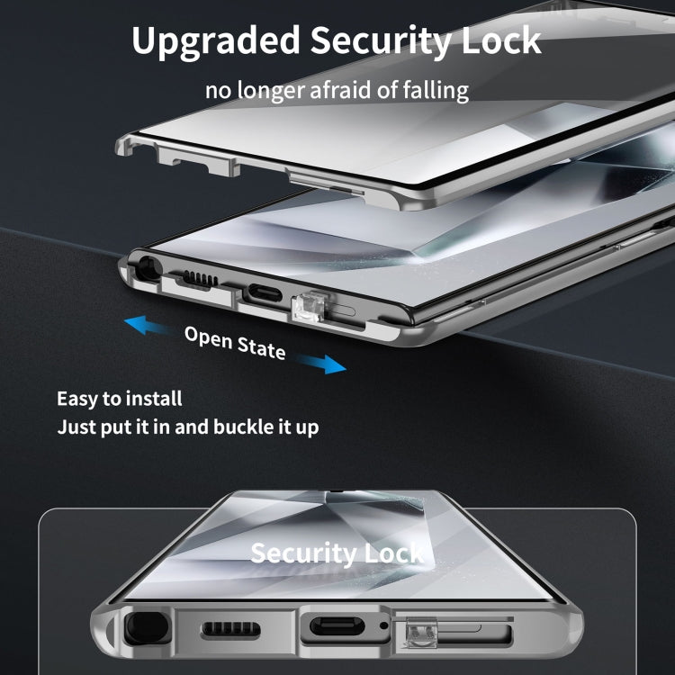 For Samsung Galaxy S24 Ultra 5G MagSafe Magnetic HD Frosted Tempered Glass Holder Phone Case(Silver) - HoMEdemic™ 
