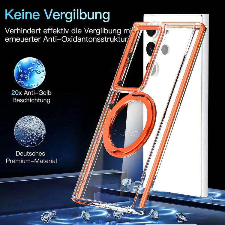 For Samsung Galaxy S24 Ultra 5G Magnetic 360 Degree Rotating Holder Phone Case(Orange) - HoMEdemic™ 