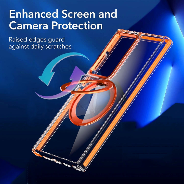 For Samsung Galaxy S24 Ultra 5G Magnetic 360 Degree Rotating Holder Phone Case(Orange) - HoMEdemic™ 