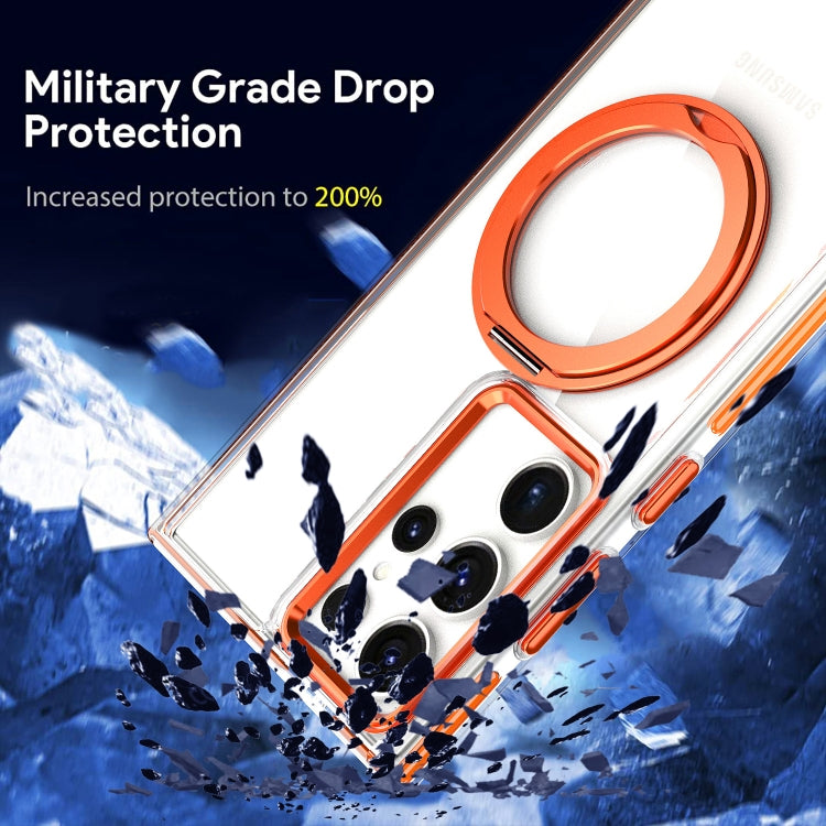 For Samsung Galaxy S24 Ultra 5G Magnetic 360 Degree Rotating Holder Phone Case(Orange) - HoMEdemic™ 