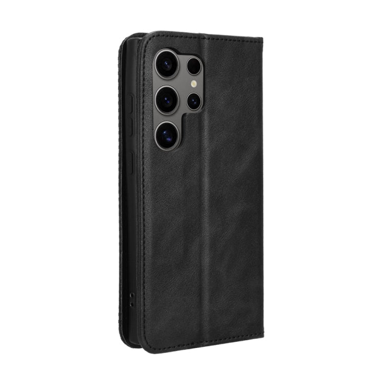 For Samsung Galaxy S24 Ultra 5G Magnetic Buckle Retro Texture Leather Phone Case(Black) - HoMEdemic™ 
