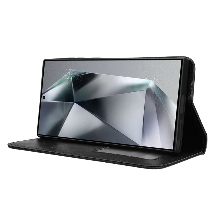 For Samsung Galaxy S24 Ultra 5G Magnetic Buckle Retro Texture Leather Phone Case(Black) - HoMEdemic™ 