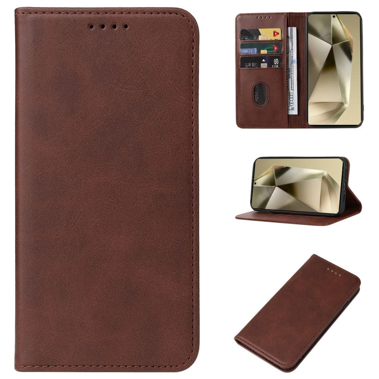 For Samsung Galaxy S24 Ultra 5G Magnetic Closure Leather Phone Case(Brown) - HoMEdemic™ 