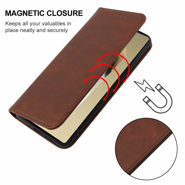 For Samsung Galaxy S24 Ultra 5G Magnetic Closure Leather Phone Case(Brown) - HoMEdemic™ 