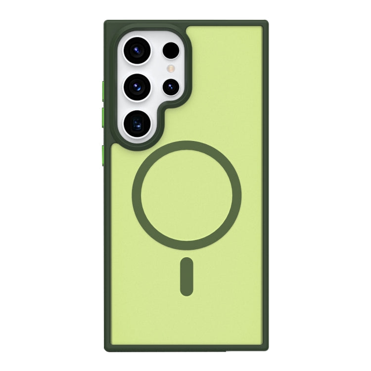 For Samsung Galaxy S24 Ultra 5G Metal Button Skin Feel Matte MagSafe Shockproof Phone Case(Green) - HoMEdemic™ 