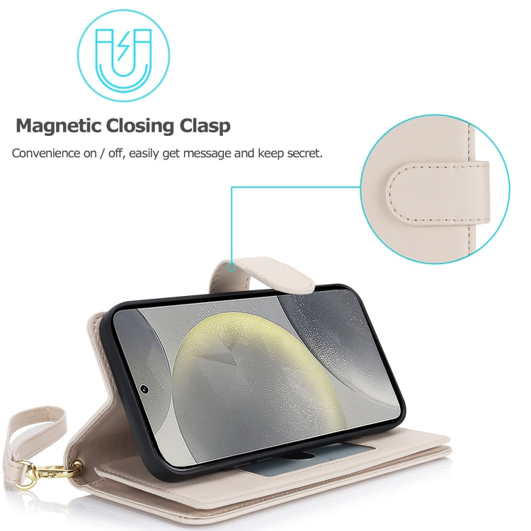 For Samsung Galaxy S24 Ultra 5G Multi-Card Wallet RFID Leather Phone Case(Apricot) - HoMEdemic™ 