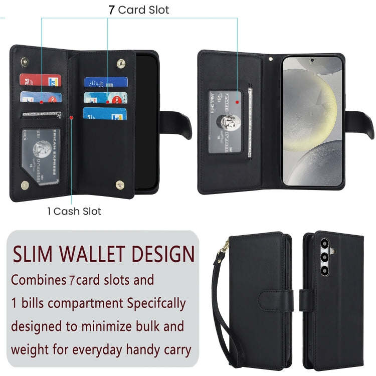 For Samsung Galaxy S24 Ultra 5G Multi-Card Wallet RFID Leather Phone Case(Black) - HoMEdemic™ 