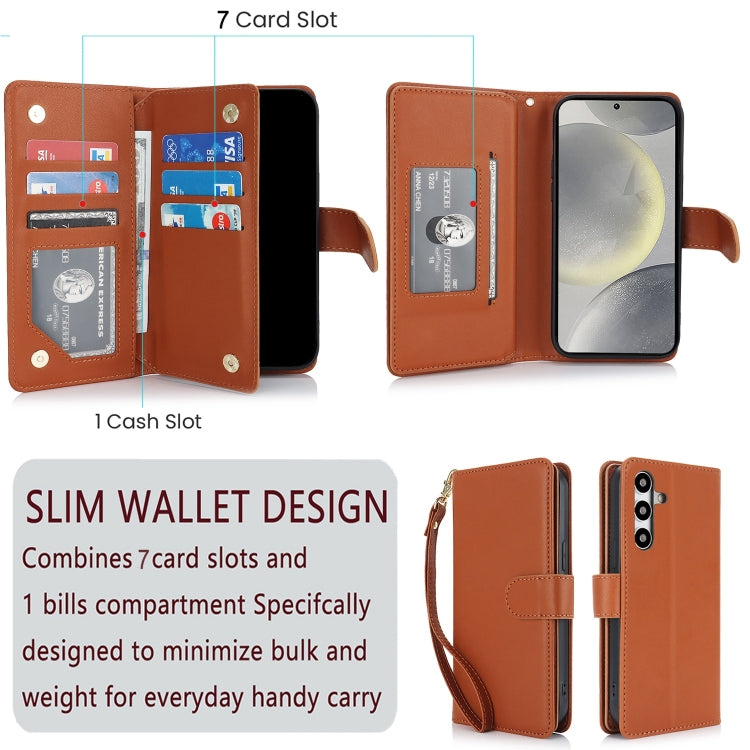 For Samsung Galaxy S24 Ultra 5G Multi-Card Wallet RFID Leather Phone Case(Brown) - HoMEdemic™ 
