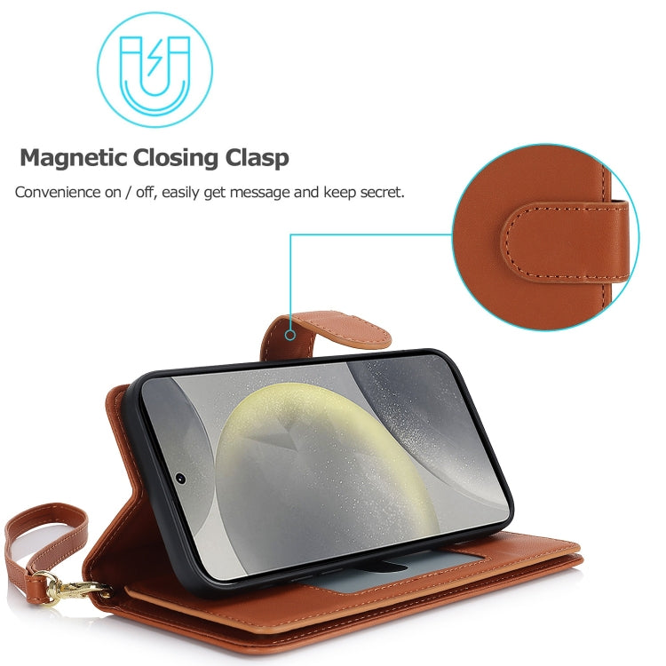 For Samsung Galaxy S24 Ultra 5G Multi-Card Wallet RFID Leather Phone Case(Brown) - HoMEdemic™ 