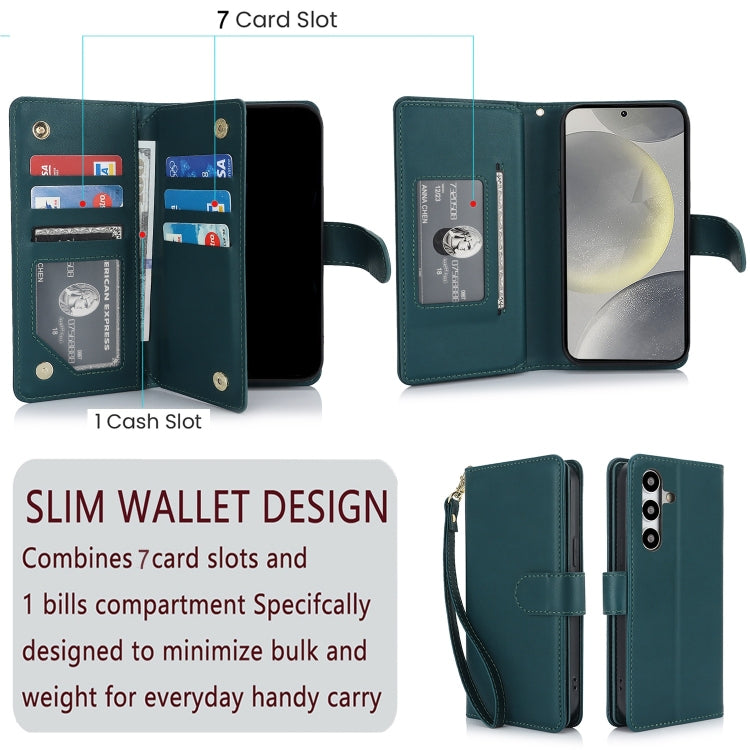 For Samsung Galaxy S24 Ultra 5G Multi-Card Wallet RFID Leather Phone Case(Green) - HoMEdemic™ 