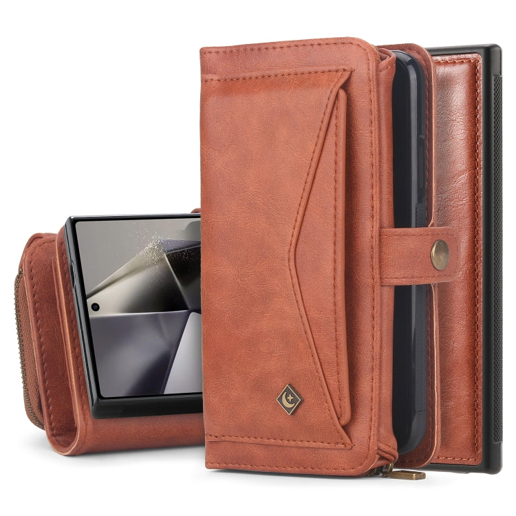 For Samsung Galaxy S24 Ultra 5G Multi-functional Zipper Wallet Leather Phone Case(Orange) - HoMEdemic™ 