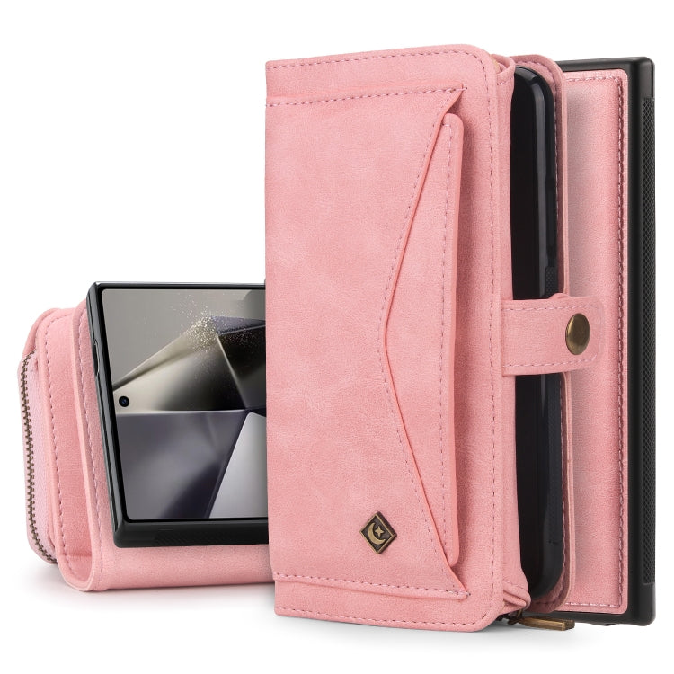 For Samsung Galaxy S24 Ultra 5G Multi-functional Zipper Wallet Leather Phone Case(Pink) - HoMEdemic™ 