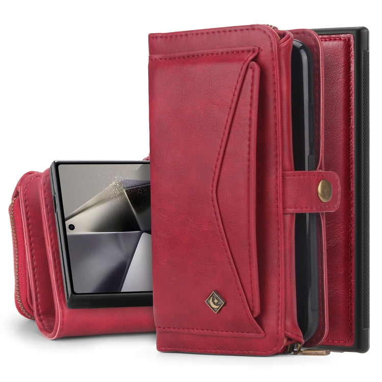For Samsung Galaxy S24 Ultra 5G Multi-functional Zipper Wallet Leather Phone Case(Red) - HoMEdemic™ 
