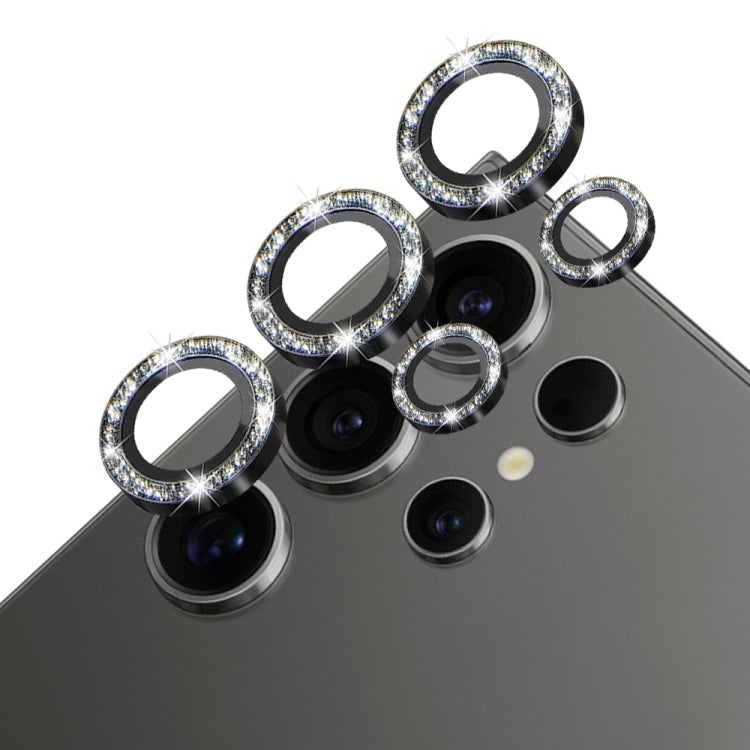 For Samsung Galaxy S24 Ultra 5G NORTHJO Camera Lens Bling Glitter Metal Ring Tempered Glass Film(Black) - HoMEdemic™ 