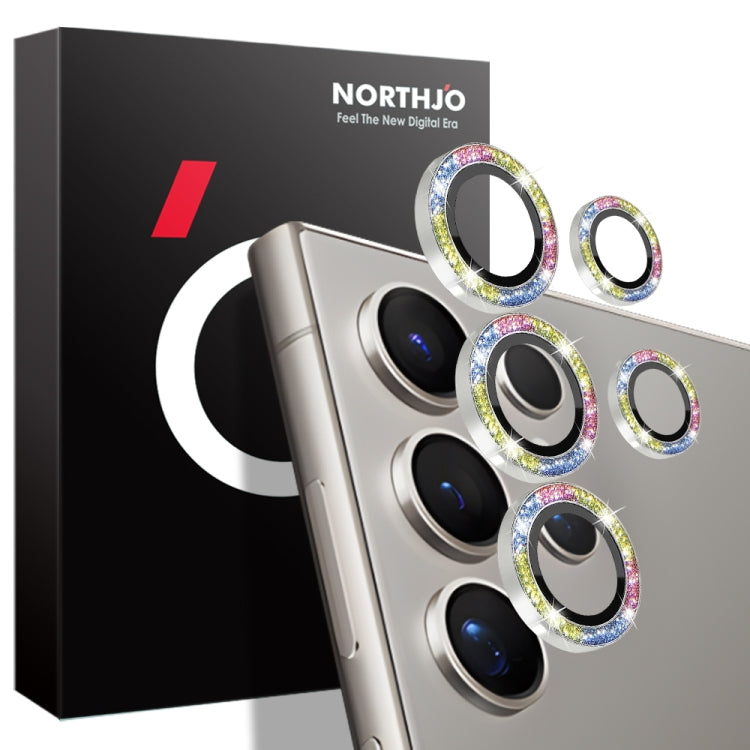 For Samsung Galaxy S24 Ultra 5G NORTHJO Camera Lens Bling Glitter Metal Ring Tempered Glass Film(Colorful) - HoMEdemic™ 