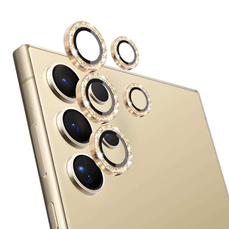 For Samsung Galaxy S24 Ultra 5G NORTHJO Camera Lens Bling Glitter Metal Ring Tempered Glass Film(Gold) - HoMEdemic™ 