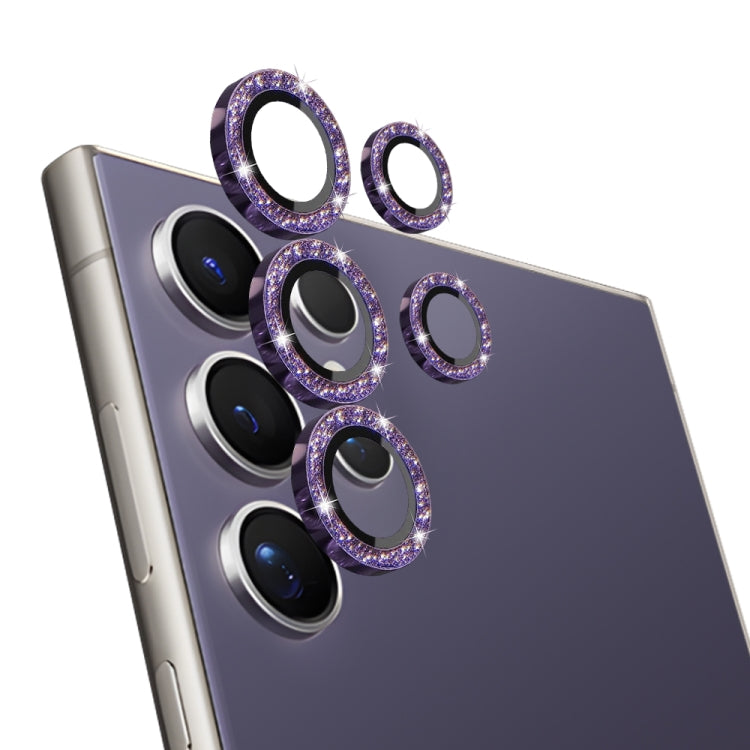 For Samsung Galaxy S24 Ultra 5G NORTHJO Camera Lens Bling Glitter Metal Ring Tempered Glass Film(Purple) - HoMEdemic™ 