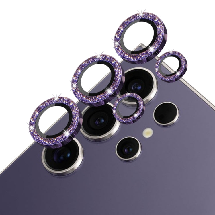 For Samsung Galaxy S24 Ultra 5G NORTHJO Camera Lens Bling Glitter Metal Ring Tempered Glass Film(Purple) - HoMEdemic™ 