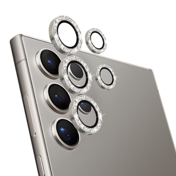 For Samsung Galaxy S24 Ultra 5G NORTHJO Camera Lens Bling Glitter Metal Ring Tempered Glass Film(Silver) - HoMEdemic™ 