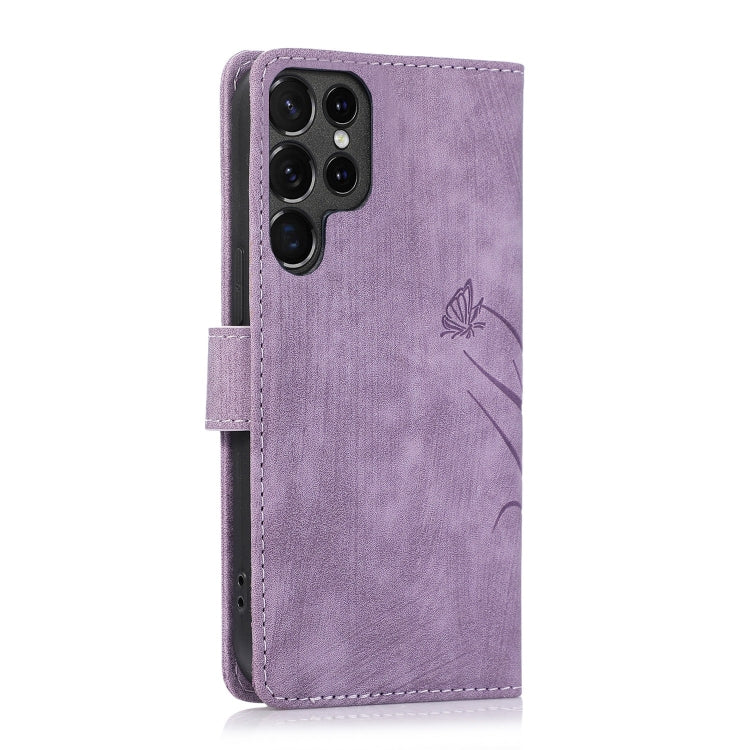 For Samsung Galaxy S24 Ultra 5G Orchid Butterfly Embossed Leather Phone Case(Purple) - HoMEdemic™ 