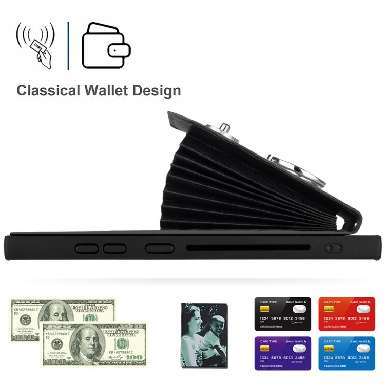 For Samsung Galaxy S24 Ultra 5G Organ Card Bag Ring Holder Phone Case with Long Lanyard(Black) - HoMEdemic™ 