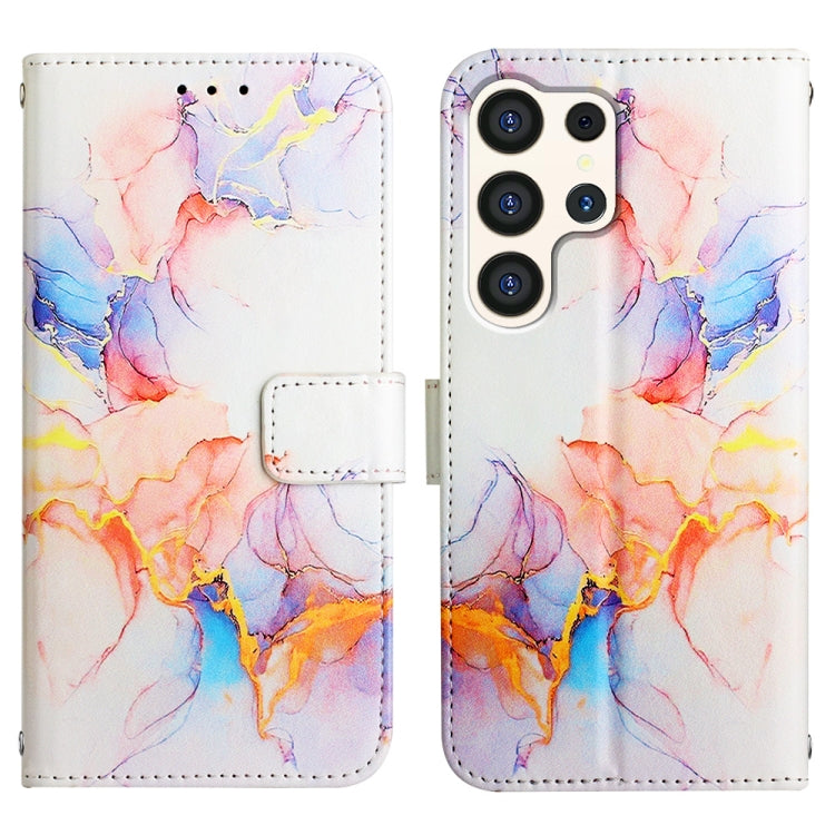 For Samsung Galaxy S24 Ultra 5G PT003 Marble Pattern Flip Leather Phone Case(Galaxy Marble White) - HoMEdemic™ 