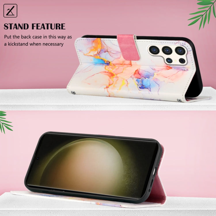 For Samsung Galaxy S24 Ultra 5G PT003 Marble Pattern Flip Leather Phone Case(Galaxy Marble White) - HoMEdemic™ 