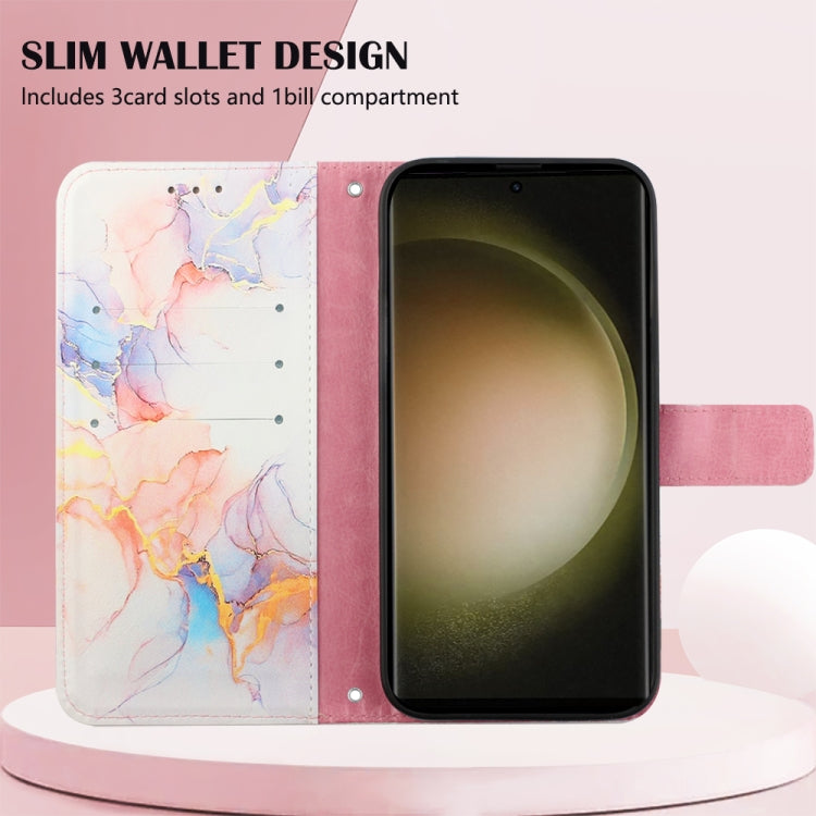 For Samsung Galaxy S24 Ultra 5G PT003 Marble Pattern Flip Leather Phone Case(Galaxy Marble White) - HoMEdemic™ 