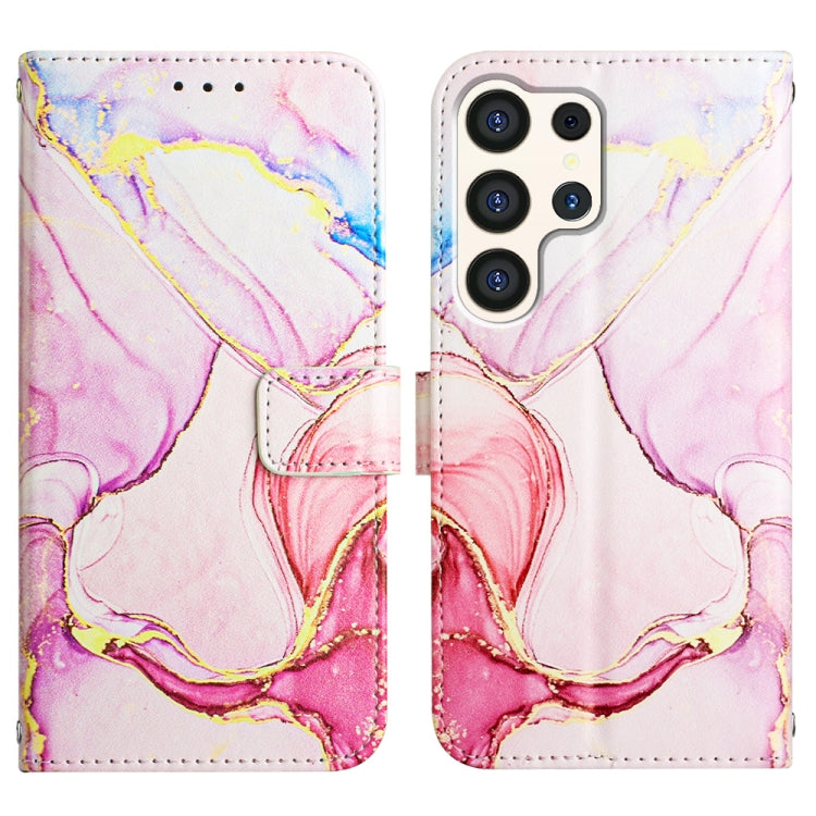 For Samsung Galaxy S24 Ultra 5G PT003 Marble Pattern Flip Leather Phone Case(Rose Gold) - HoMEdemic™ 