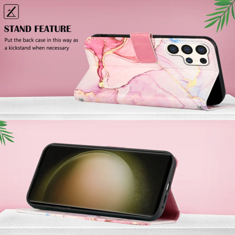 For Samsung Galaxy S24 Ultra 5G PT003 Marble Pattern Flip Leather Phone Case(Rose Gold) - HoMEdemic™ 
