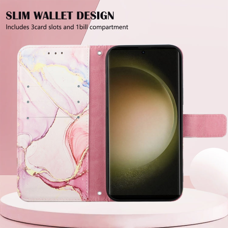 For Samsung Galaxy S24 Ultra 5G PT003 Marble Pattern Flip Leather Phone Case(Rose Gold) - HoMEdemic™ 
